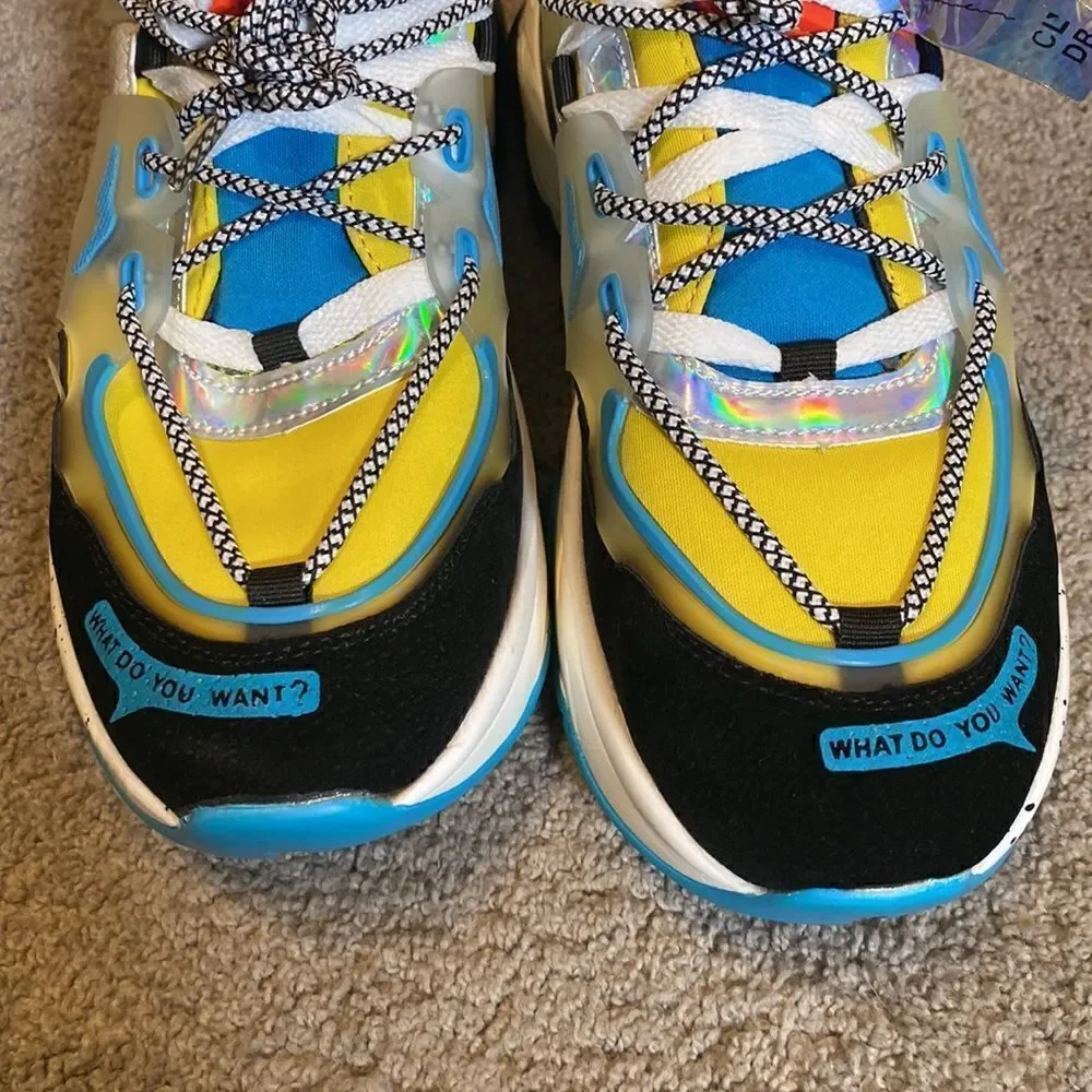 Men’s Fashion Sneakers Shoes Blue & Yellow Size 11 NEW